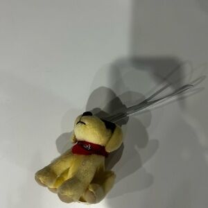 Raising Canes Plush Dog Keychain with Red Collar